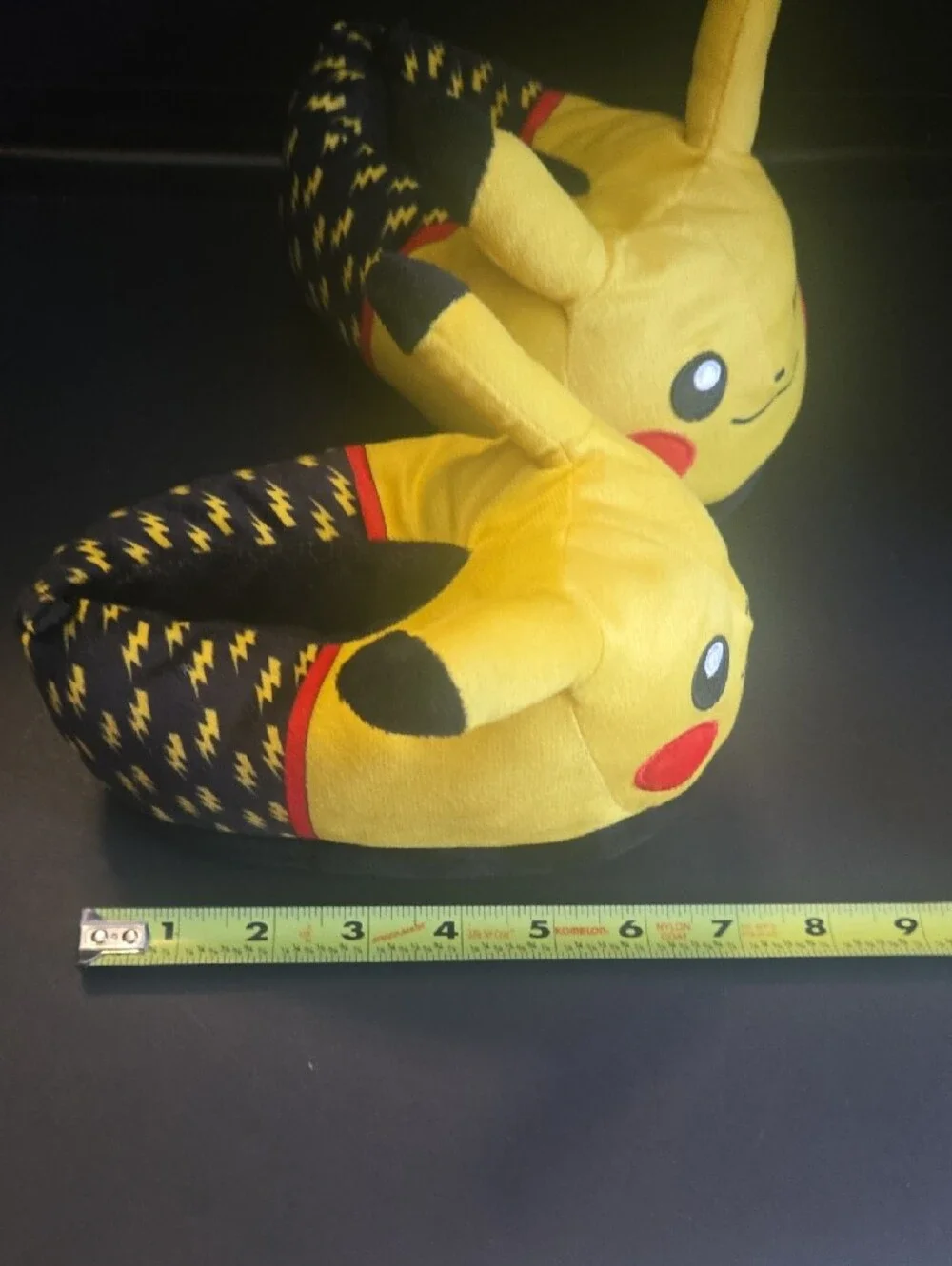 Pokemon Pikachu Plush Slippers - Yellow with Red Cheeks